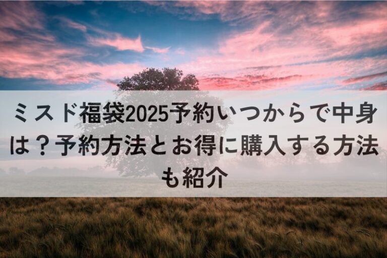 ミスド　福袋　2025　予約　いつ