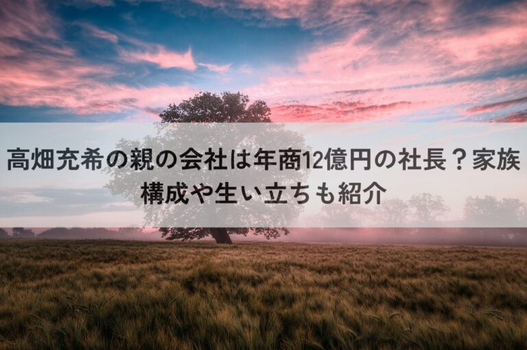 高畑充希　親の会社　社長