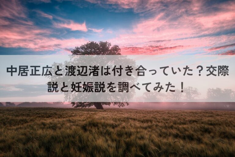 中居正広　渡辺渚　付き合っていた